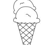 Coloriage Glace a double saveurs pour les gourmands