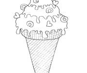 Coloriage Glace &agrave; la fraise