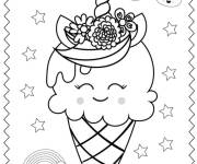 Coloriage Glace brillante avec arc-en-ciel pour enfant