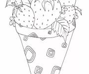 Coloriage Glace D&eacute;lice &agrave; la fraise