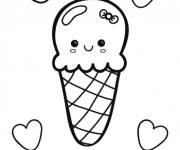 Coloriage Glace mignons style kawaii