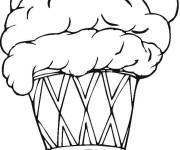 Coloriage Glace molle dans une tasse &agrave; gaufres