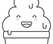 Coloriage Glace molle souriante