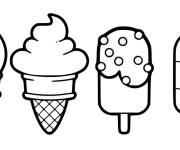 Coloriage et dessins gratuit Glace saveur chocolat, fraise et vaille à imprimer