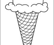 Coloriage Glace sucr&eacute;e blanche en forme de neige