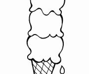 Coloriage Glace tripl&eacute; pour enfant