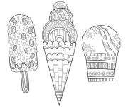 Coloriage Glaces artistique