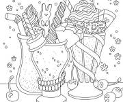 Coloriage Glaces festives