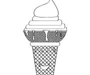 Coloriage Jolie glace dans une tasse &agrave; gaufres