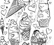 Coloriage La glace est le meilleur r&eacute;gal de l'&eacute;t&eacute;