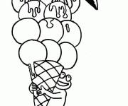 Coloriage La grenouille tenant une glace aussi g&eacute;ante