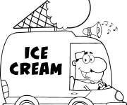 Coloriage La voiture transporte de la glace