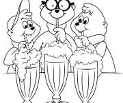 Coloriage Les ours boivent de la glace