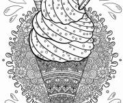 Coloriage Mandala glace complexe pour adulte