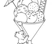 Coloriage Ours avec une glace