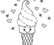 Coloriage Pot de Glace souriant
