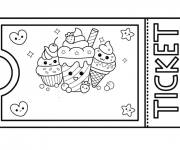 Coloriage Ticket d'une glace
