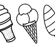 Coloriage Trois glaces a la vanille