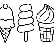 Coloriage et dessins gratuit Trois glaces pour enfant à imprimer