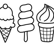 Coloriage Trois glaces pour enfant