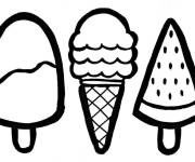 Coloriage Trois glaces vectoriels