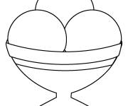 Coloriage Verre de glace avec trois boules