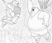 Coloriage Animaux du film Goat en match de Basket