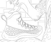 Coloriage Autruche avec baskets du film Goat