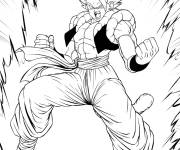 Coloriage Champ Gogeta Bleu