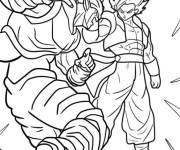 Coloriage Combat de Gogeta contre Janemba