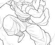 Coloriage Combat divin de Gogeta