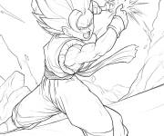 Coloriage Coup final de Gogeta sur Janemba