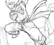 Coloriage Derni&egrave;re attaque de Gogeta
