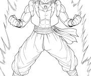 Coloriage &Eacute;veil bleu de Gogeta