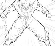 Coloriage Explosion d'&eacute;nergie de Gogeta