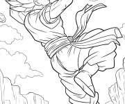 Coloriage Fusion de Gogeta en combat