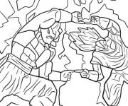 Coloriage Fusion de Gogeta en cours