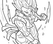 Coloriage Gogeta &agrave; pleine vitesse