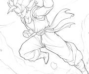 Coloriage Gogeta au combat contre Broly