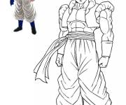 Coloriage Gogeta avec un mod&egrave;le en couleur