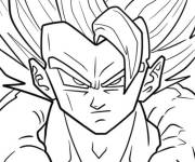 Coloriage Gogeta avec une expression s&eacute;rieuse