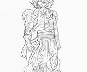Coloriage Gogeta bleu de l'anime Dragon Ball Z