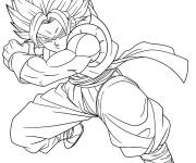 Coloriage Gogeta combat un Saiyan