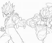 Coloriage Gogeta contre Vegetto