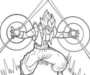 Coloriage Gogeta cr&eacute;e une sph&egrave;re d'&eacute;nergie
