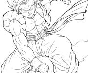 Coloriage Gogeta dans le combat contre Janemba