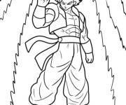 Coloriage Gogeta dans les vagues d'&eacute;nergie