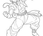 Coloriage Gogeta dans une sc&egrave;ne &eacute;pique