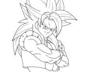 Coloriage et dessins gratuit Gogeta de Dragon Ball Z à imprimer