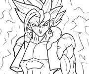 Coloriage Gogeta debout en position de fusion